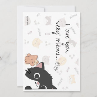 Festividades Um cartão fofo de Eu amo você muito Meow e Kitty