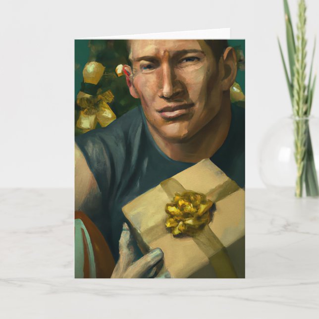 Festividades Um Natal de Rugby - Cartão Saudável de Rugby (Frente)