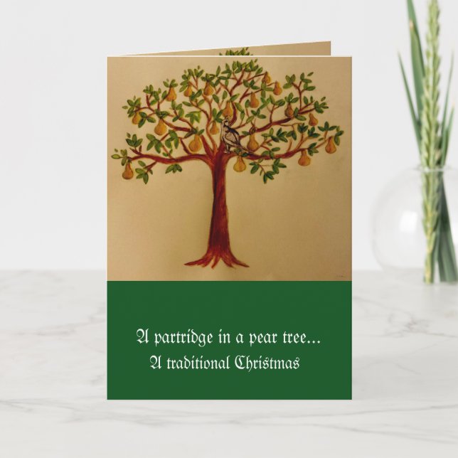 Festividades Um Partucho em um Cartão de Natal de Pera (Frente)