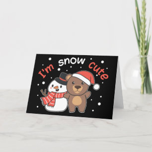 Festividades Ursa Sou Neve Fofa Boneco de Neve Cartão de Férias