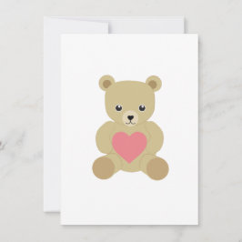 Festividades Urso de pelúcia tradicional com cartão de coração