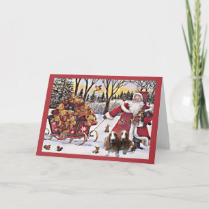 Festividades Ursos do papai noel do cartão de Natal de Basset