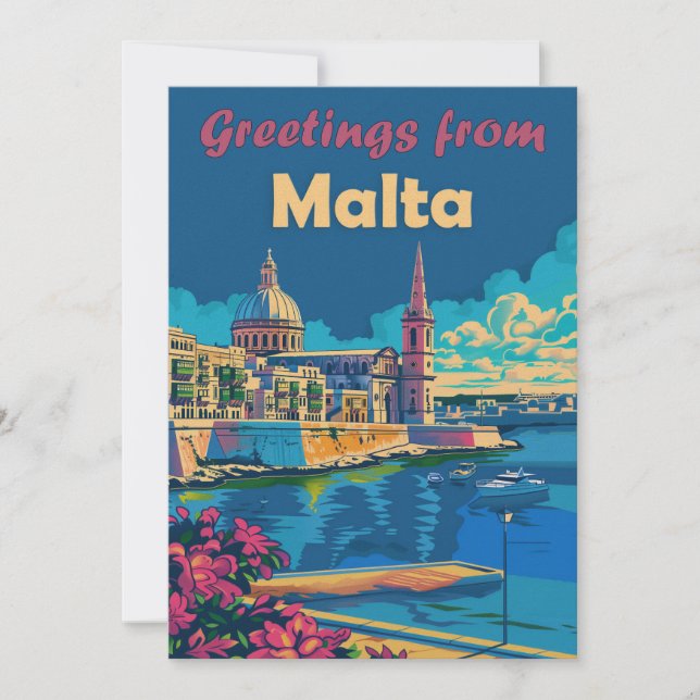 Festividades Valletta No Cartão De Férias Plano De Malta (Frente)
