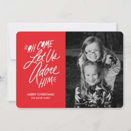 Festividades Vamos Adorá-Lo no Cartão de Natal com Foto