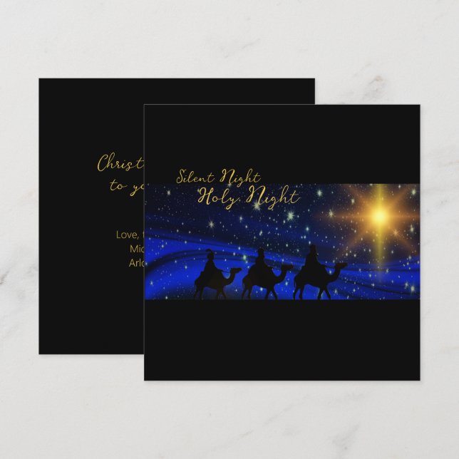 Festividades Vantagem religiosa com cartão de Natal Elegante (Frente/Verso)