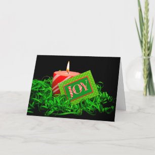 Festividades Vela de Natal com cartão de alegria