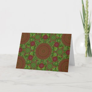 Festividades Verde no cartão de Natal vermelho da disposição