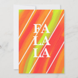 Festividades Vibrante cartão de Natal verde e laranja Fa La La