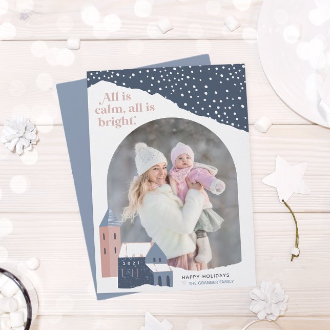 Festividades Vila Snowy | Cartão de Férias Fotográficas (Criador carregado)