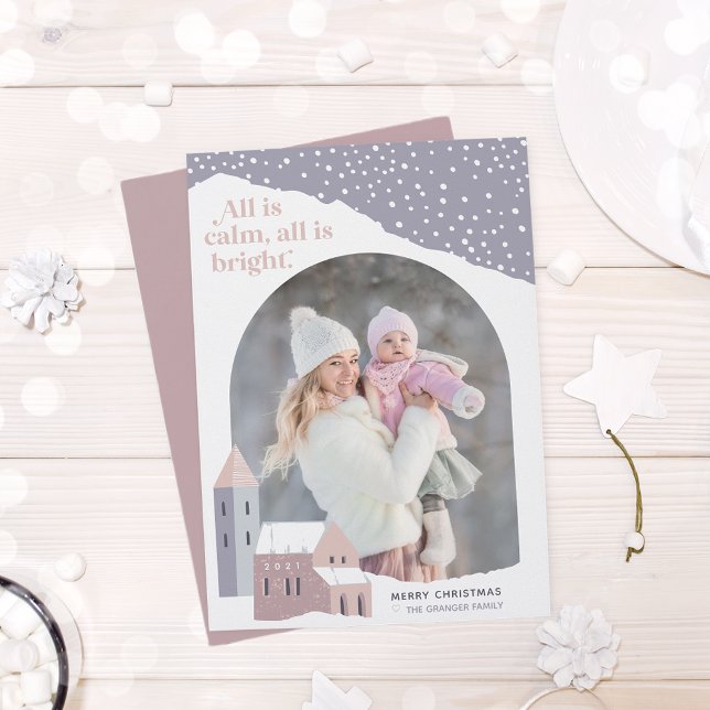 Festividades Vila Snowy | Cartão de Férias Fotográficas (Criador carregado)