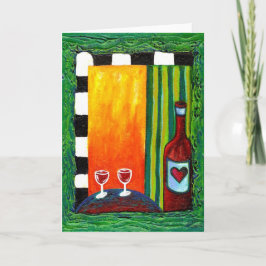 Festividades Vinho de Amor Verdadeiro para Dois Cartão de Sauda