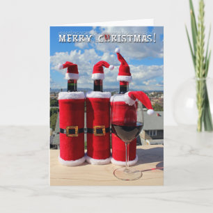 Festividades Vinho Gelado No Cartão De Saudação De Figurino De 