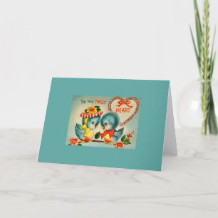 Festividades Vintage Blue Birds - Cartão de Saudação de Namorad