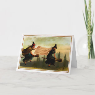 Festividades Vintage Bruxas Cartão de Natal