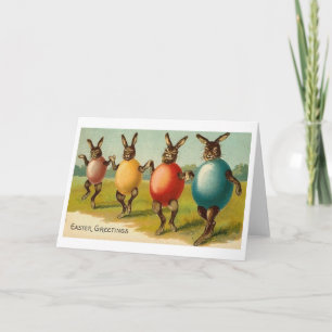 Festividades Vintage Bunnies no Cartão de Páscoa de Bolachas