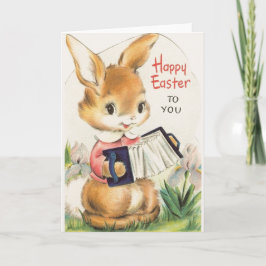 Festividades Vintage Bunny com Cartão de Páscoa Acordeão