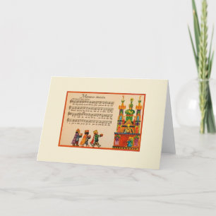 Festividades Vintage Carol - Cartão de Saudação de Natal Polonê