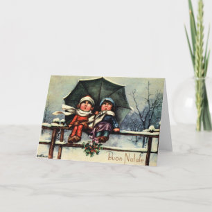 Festividades Vintage - Cartão de Natal italiano Buon Natale
