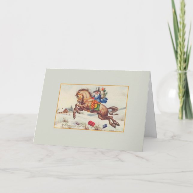 Festividades Vintage - Cartão de Natal Letão (Frente)