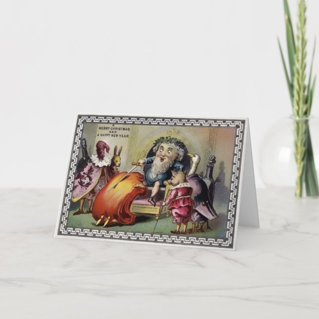 Festividades Vintage - Cartão de Natal Vitoriano (Frente)