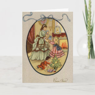 Festividades Vintage - Cartão de Saudação de Ano Novo
