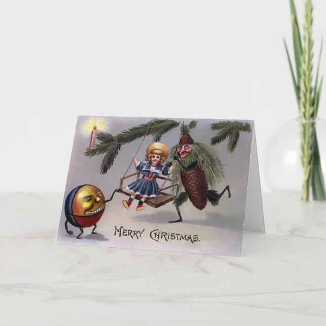 Festividades Vintage Creepy Cartão de Natal Vitoriano (Frente)