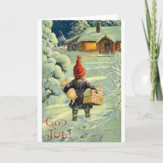 Festividades Vintage - Dinamarquês / Norueguês - Cartão de Nata