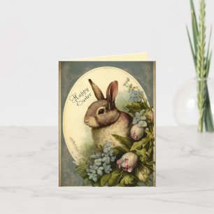 Festividades Vintage Garden Easter Bunny - Cartão de Saudação