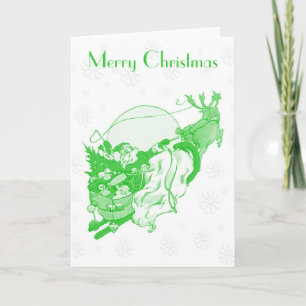 Festividades Vintage Green - Cartão de Natal Feliz