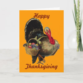 Festividades Vintage Happy Thankdando Cartão de Saudação à Turq