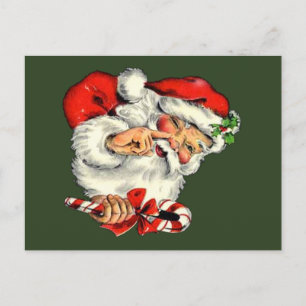 Festividades Vintage Jolly Papais noeis com cartão postal de Na