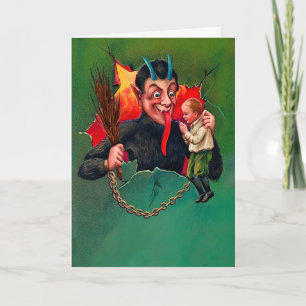 Festividades Vintage Krampus com Cartão de Férias para Crian