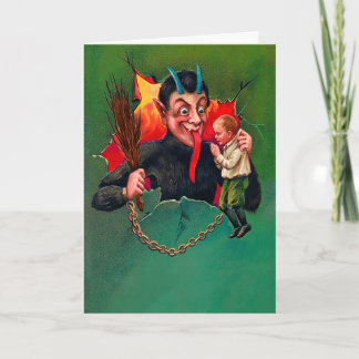 Festividades Vintage Krampus com Cartão de Férias para Crianças