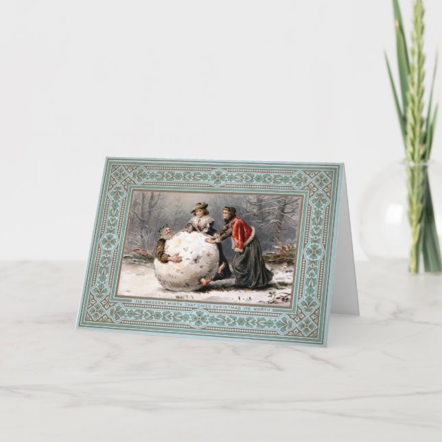 Festividades Vintage Odd Cartão de Natal Vitoriano (Frente)