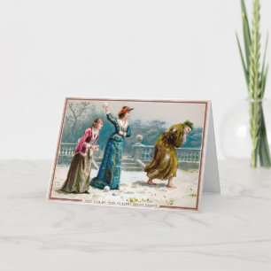 Festividades Vintage Odd Significa Um Cartão De Natal Para Mulh