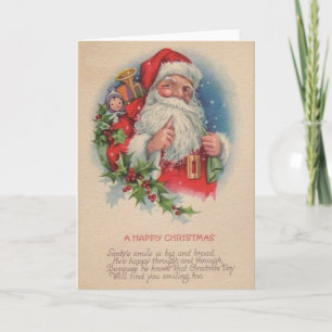 Festividades Vintage Papais noeis "Santy" Cartão de Saudação Na