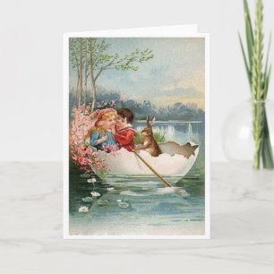 Festividades Vintage Páscoa Romance! Cartão de Páscoa vitoriano