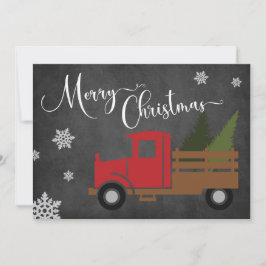 Festividades Vintage Red Christmas Tree Truck - Cartão de Sauda