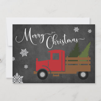 Festividades Vintage Red Christmas Tree Truck - Cartão de Sauda