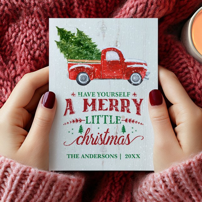 Festividades Vintage Red Truck Cartão de Natal Feliz (Vintage Red Truck Christmas Card)