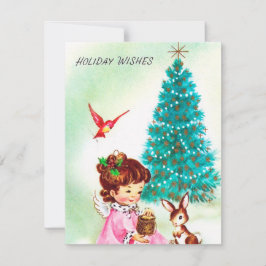 Festividades Vintage retro Angel adicione cartão de mensagem