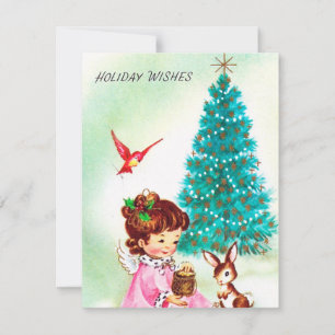 Festividades Vintage retro Angel adicione cartão de mensagem