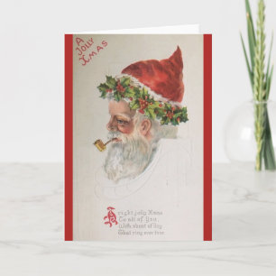 Festividades Vintage Santa Claus Cartão de Voto de Natal