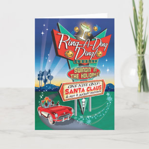 Festividades Vintage - Sinal de Vette Neon - Cartão de Natal Re