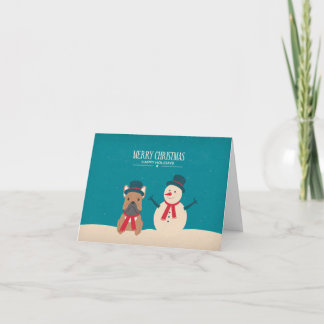 Festividades Vintage SNORT Frenchie Cartão de Natal