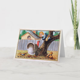 Festividades Vintage Turquia Ataca Cartão de Ação de Graças