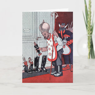 Festividades Vintage Victorian Krampus Cartão de Natal