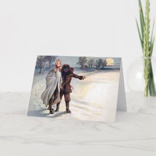 Festividades Vintage Victorian Krampus Cartão de Natal