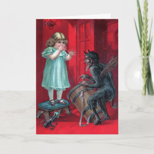 Festividades Vintage Victorian Krampus Cartão de Natal