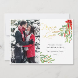 Festividades Visco Paz e Amor | Cartão de Foto de Fim de Ano